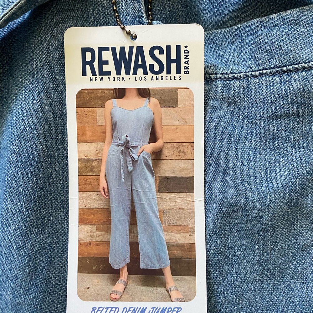 Belted denim jumper